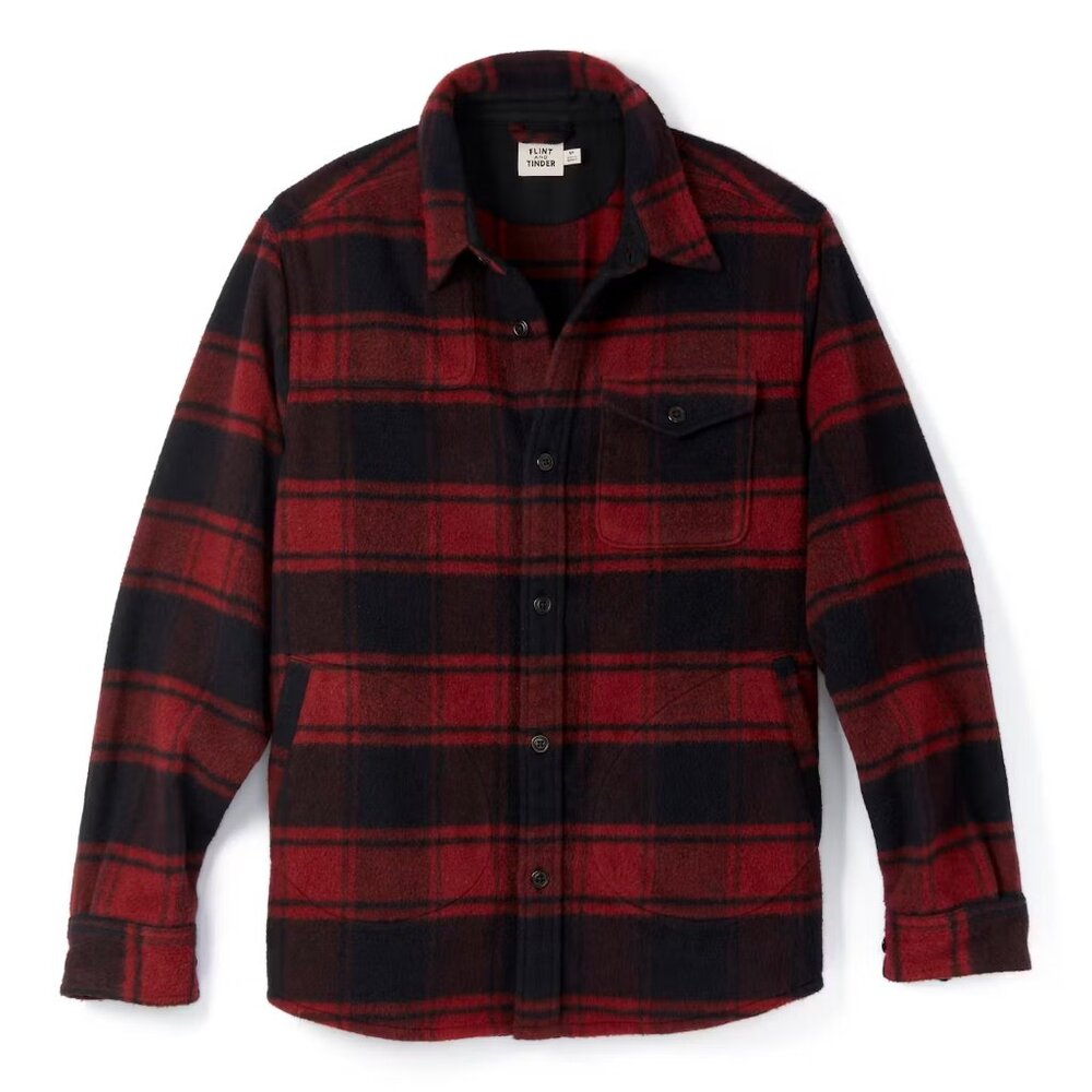 Plaid Wool Jacket | Red & Black | Flint & Tinder | XL NEW